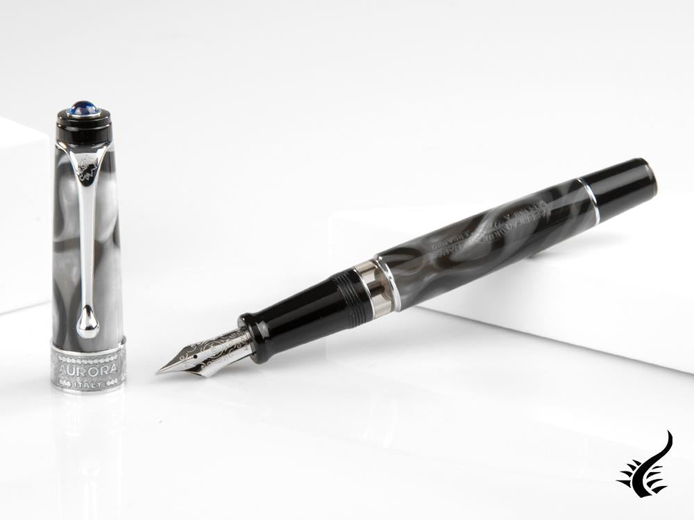 Aurora Europa Fountain Pen, Limited Edition, Marbled resin, Chrome trims