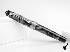 Aurora Europa Fountain Pen, Limited Edition, Marbled resin, Chrome trims