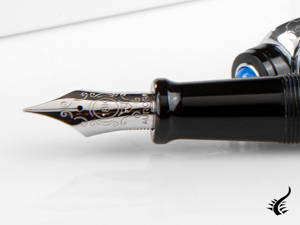 Aurora Europa Fountain Pen, Limited Edition, Marbled resin, Chrome trims