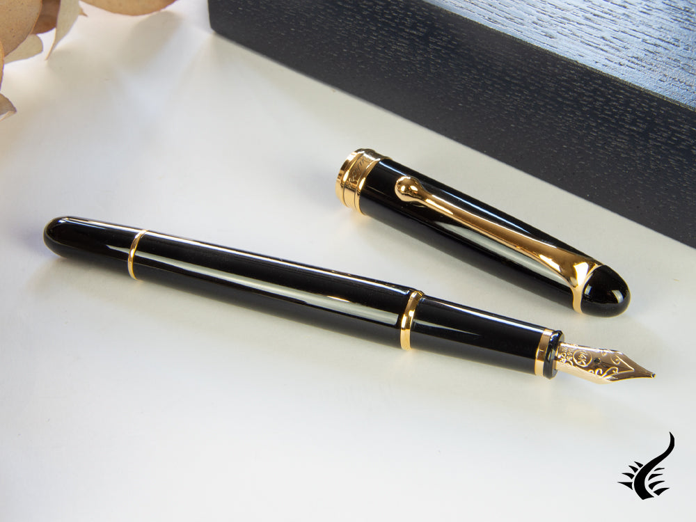 Stylo plume Aurora 88, petit modèle, résine, plaqué or, 810