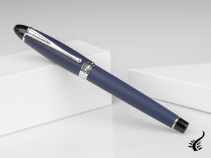 Stylo Plume Aurora Ipsilon Satin - Résine Bleue et Chrome - B10B