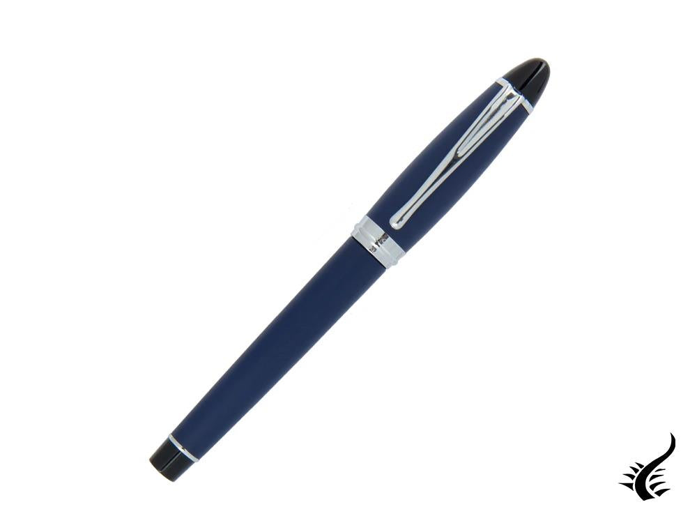 Aurora Fountain Pen Ipsilon Satin  - Blue Resin and Chrome - B10B