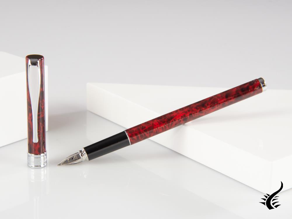 Aurora Fountain Pen Magellano - Burgundy Lacquered & Chrome - A18CX