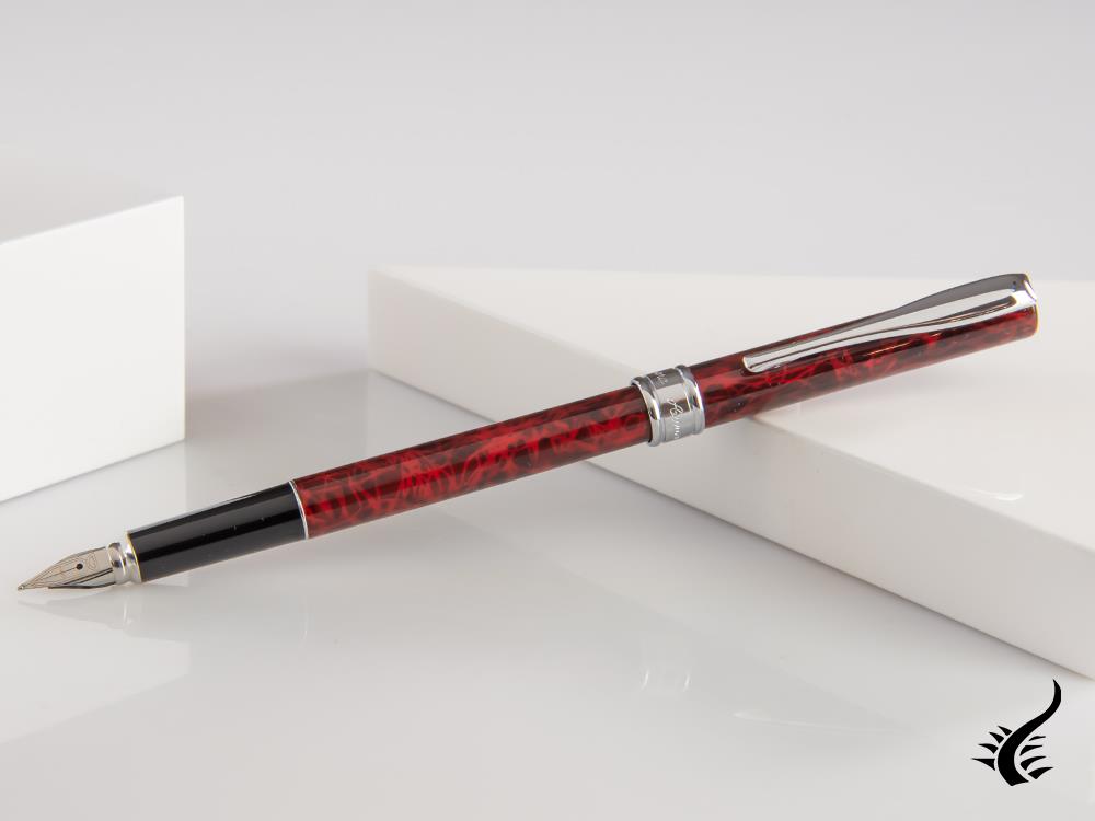 Aurora Fountain Pen Magellano - Burgundy Lacquered & Chrome - A18CX