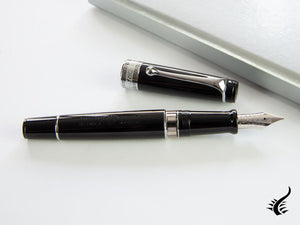 Stylo plume Aurora Optima, résine, noir, garniture chromée, 997CN