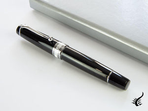 Aurora Optima Fountain Pen, Resin, Black, Chrome Trim, 997CN