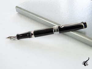 Stylo plume Aurora Optima, résine, noir, garniture chromée, 997CN