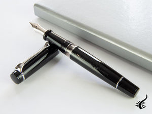 Stylo plume Aurora Optima, résine, noir, garniture chromée, 997CN