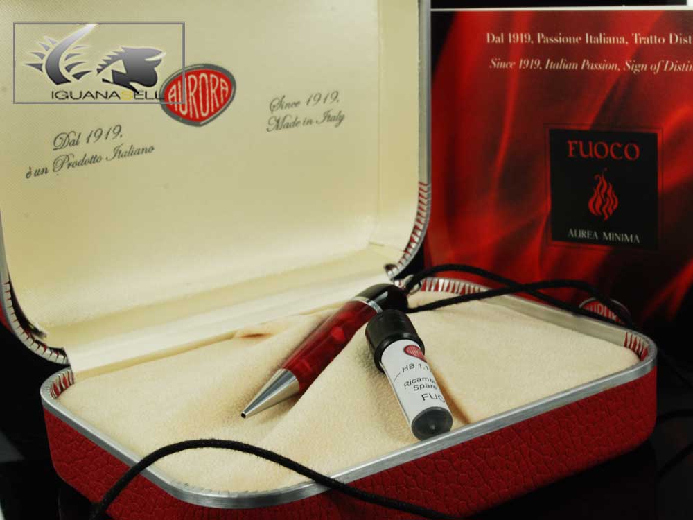 Aurora Aurea Minima Fuoco Sketch pen, Marbled resin, Chrome trim, Limited Ed.