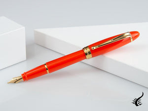 Aurora Ipsilon Autumn Fountain Pen, Resin, Orange, Gold trim, B11-DO