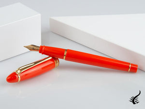 Aurora Ipsilon Autumn Fountain Pen, Resin, Orange, Gold trim, B11-DO