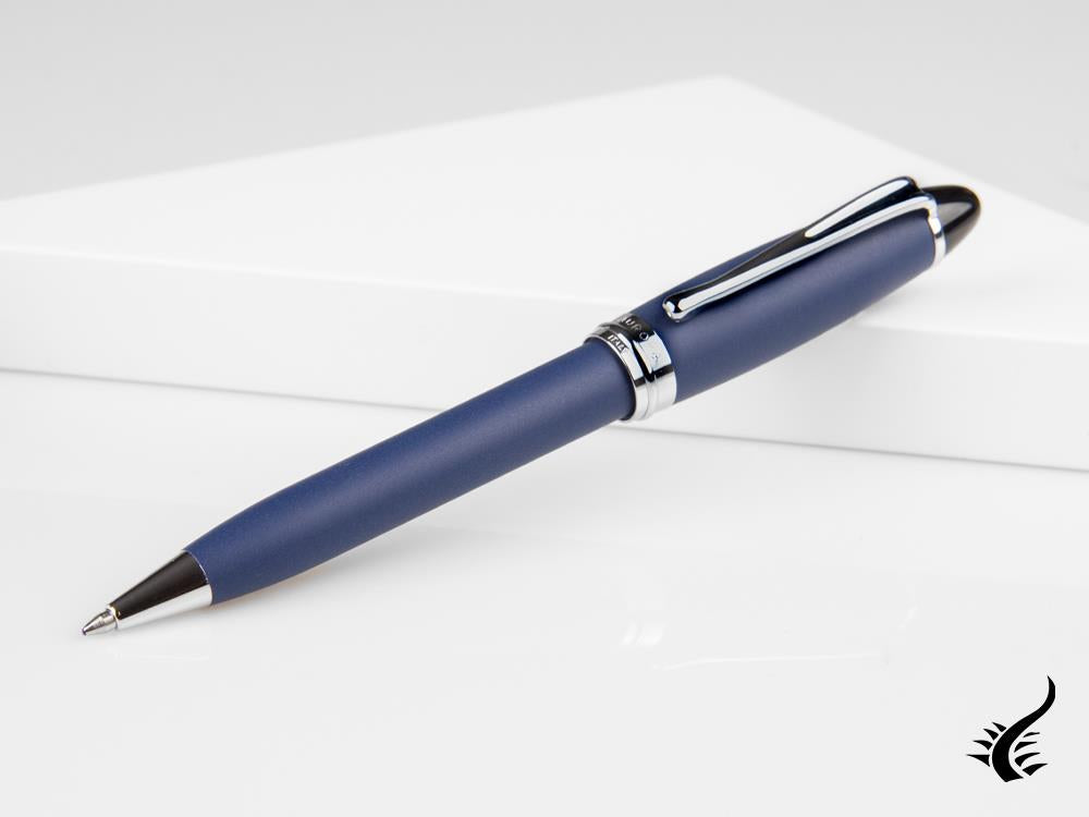 Aurora Ipsilon Ballpoint Pen, Resin, Chrome Trim, Blue, B30-BP