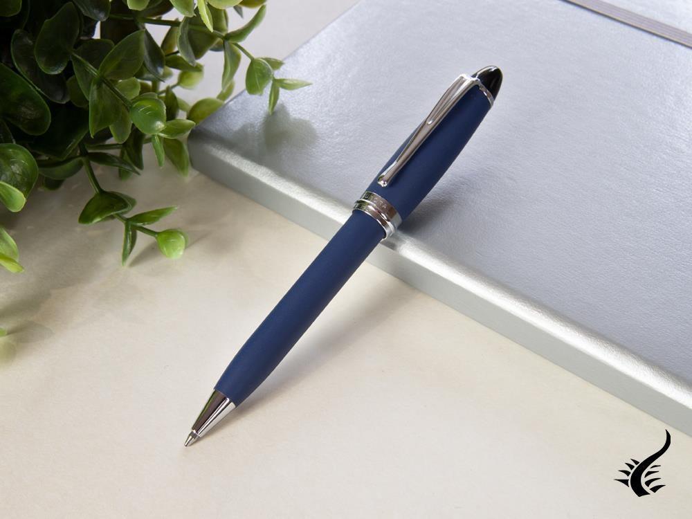 Aurora Ipsilon Ballpoint Pen, Resin, Chrome Trim, Blue, B30-BP