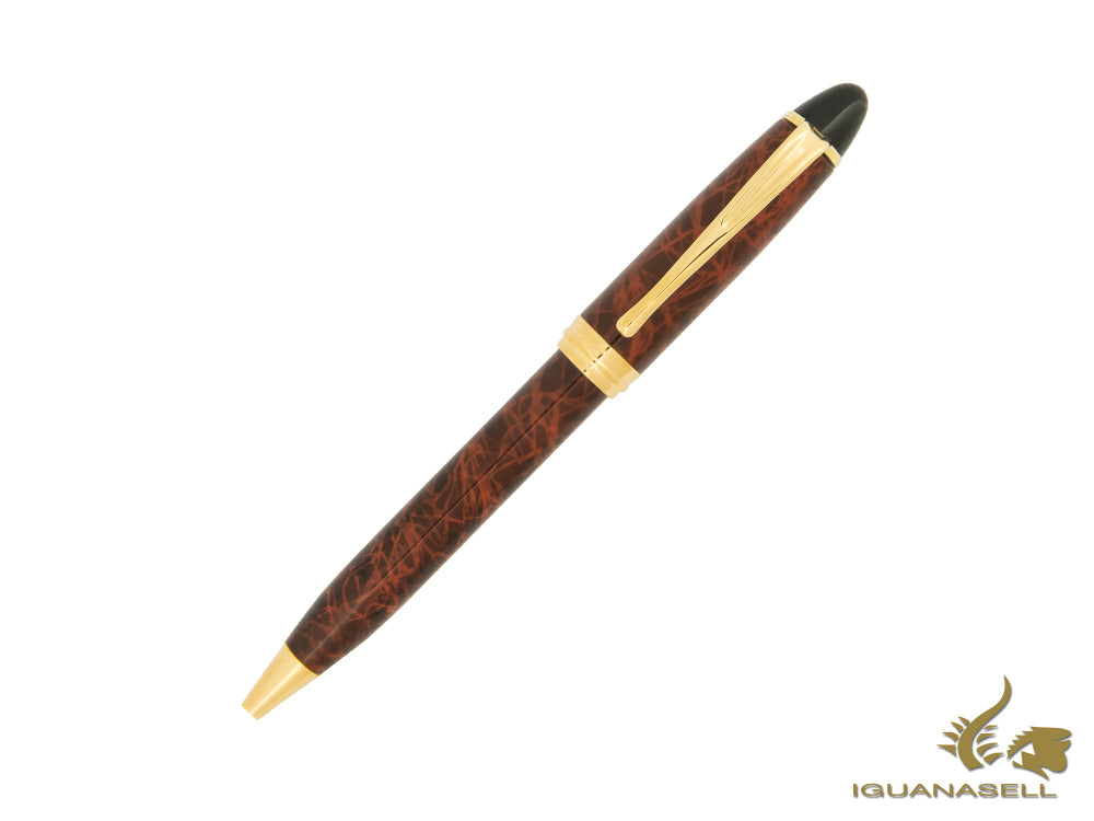 Aurora Ipsilon Ballpoint pen, Brown Lacquer, Gold trim, B33T