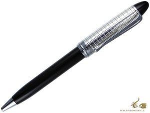 Aurora Ipsilon Ballpoint pen, Resin, Chrome trim, Black, B34CQN