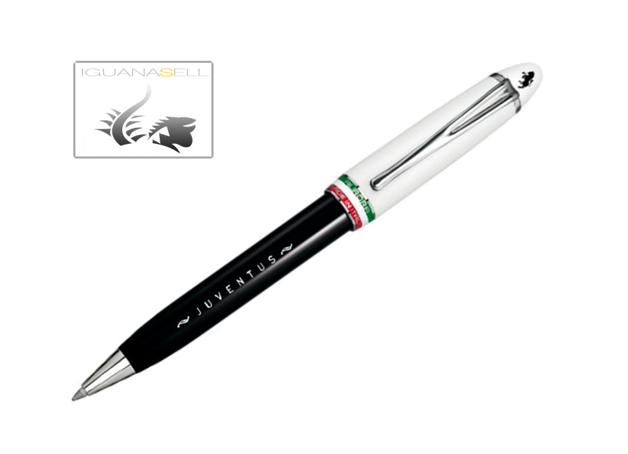 Aurora Ipsilon Ballpoint pen, Resin, Rhodium trim, Juventus Special Edition