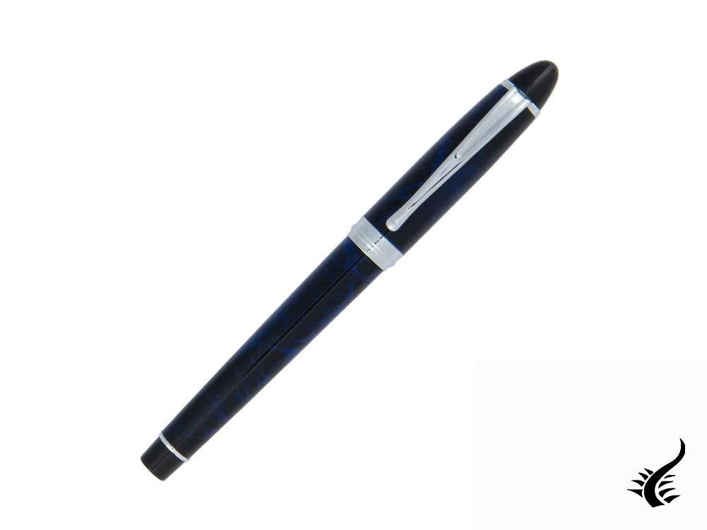 Stylo plume Aurora Ipsilon Blue Night, laque, bleu, chrome, B13-CB