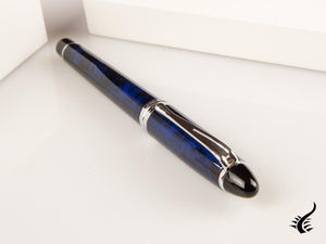 Aurora Ipsilon Blue Night Rollerball pen, Lacquer, Chrome Trim, Blue, B73-CB