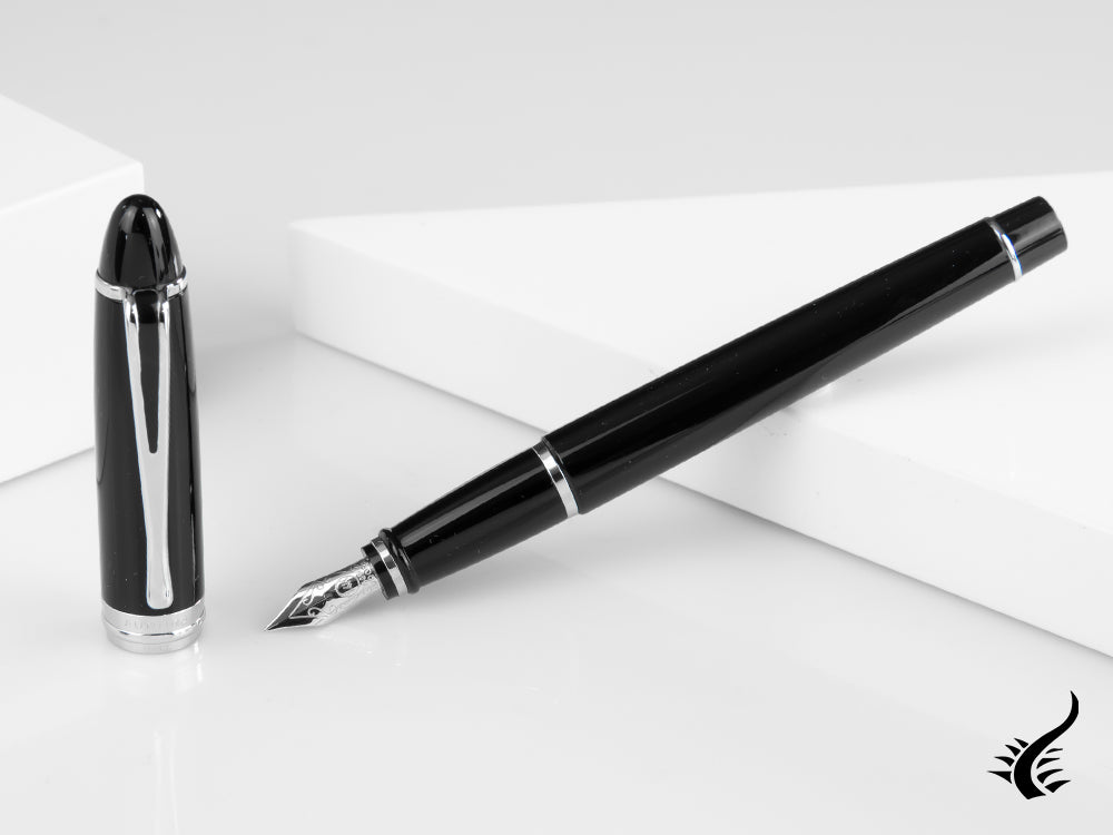 Aurora Ipsilon De Luxe Fountain Pen Black Resin B12C