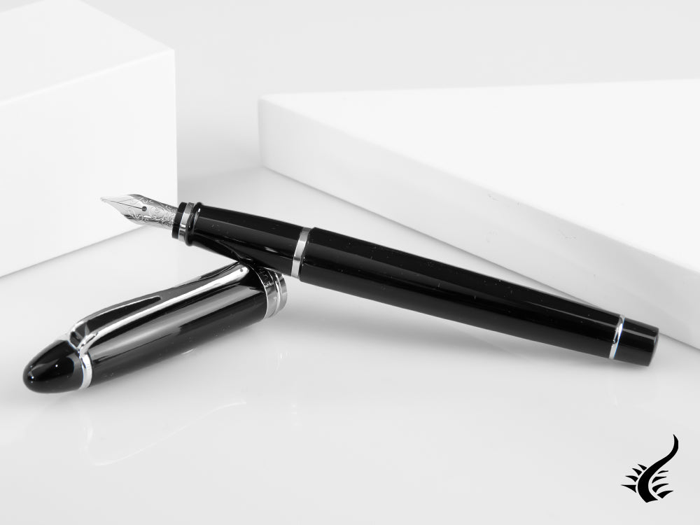 Aurora Ipsilon De Luxe Fountain Pen Black Resin B12C