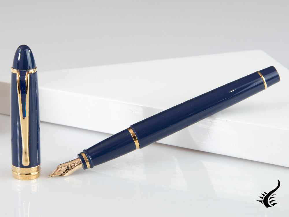 Aurora Ipsilon De Luxe Fountain Pen Blue Resin B12B