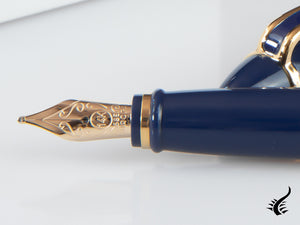 Aurora Ipsilon De Luxe Fountain Pen Blue Resin B12B