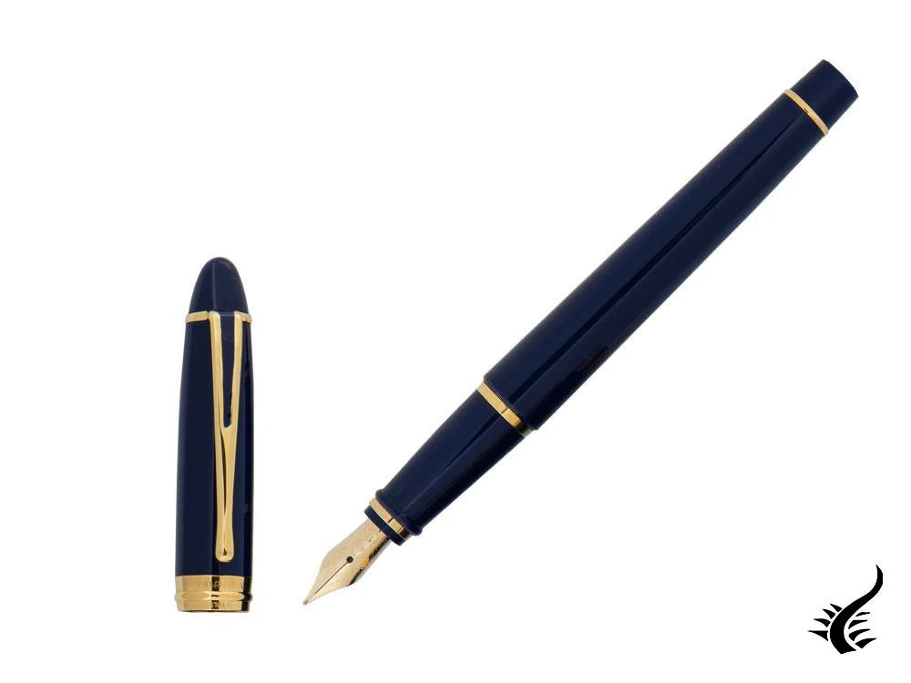 Aurora Ipsilon De Luxe Fountain Pen Blue Resin B12B