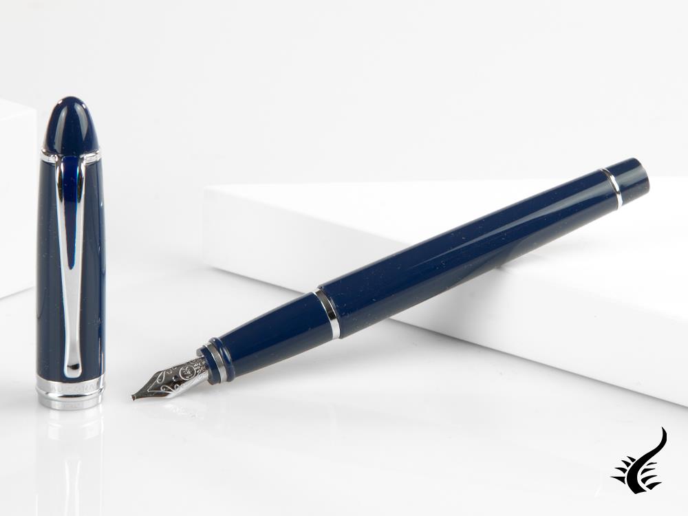 Aurora Ipsilon De Luxe Fountain Pen Blue Resin B12CBM