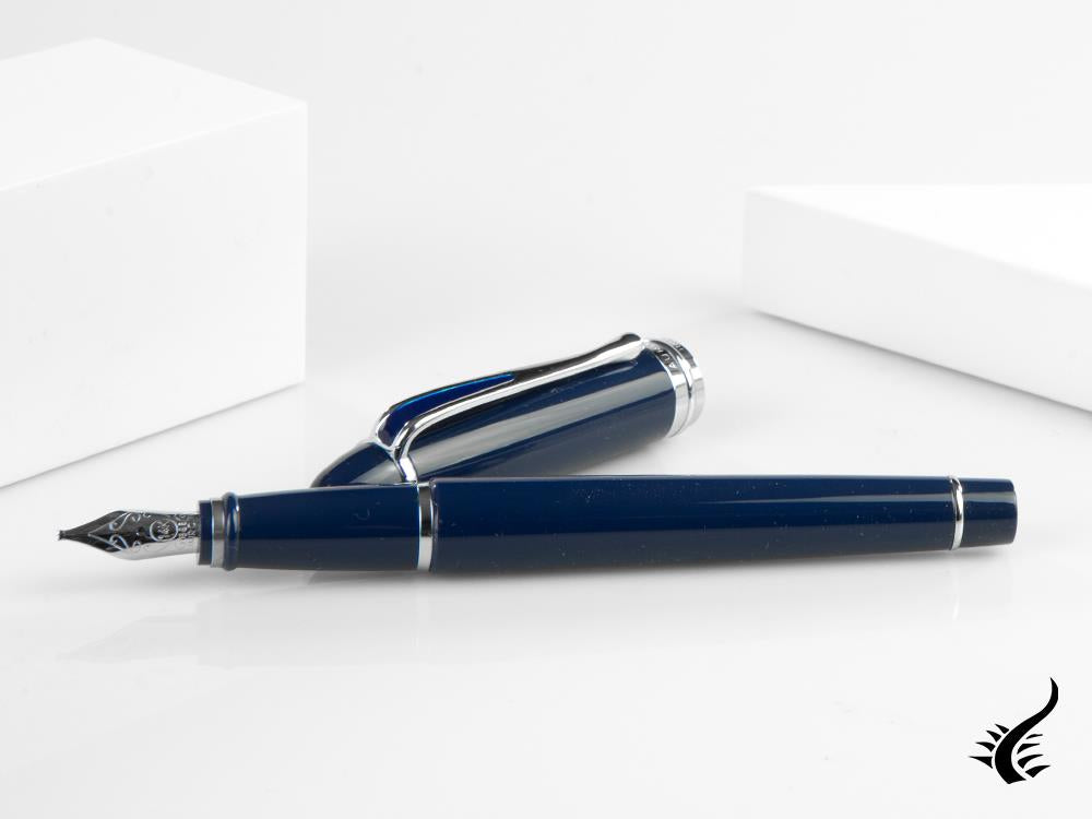 Aurora Ipsilon De Luxe Fountain Pen Blue Resin B12CBM