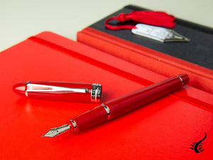 Aurora Ipsilon De Luxe Fountain Pen Red Resin B12CRM