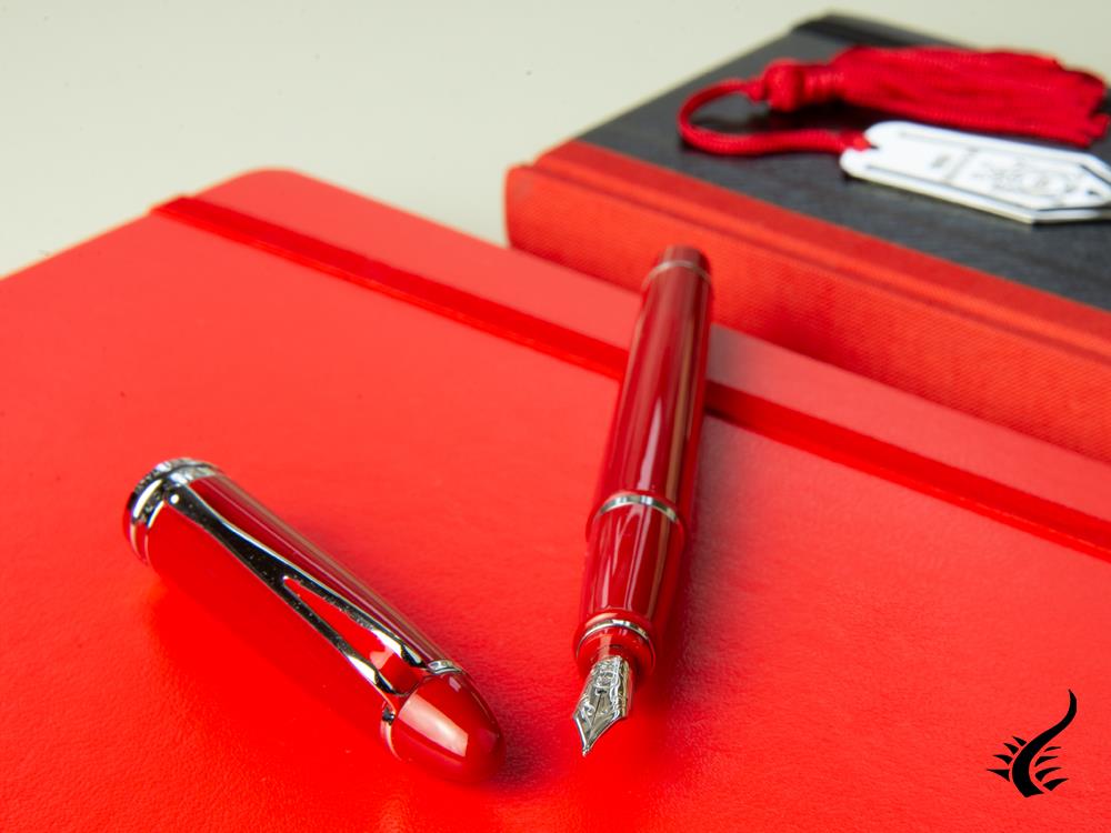 Stylo plume Aurora Ipsilon De Luxe en résine rouge B12CRM