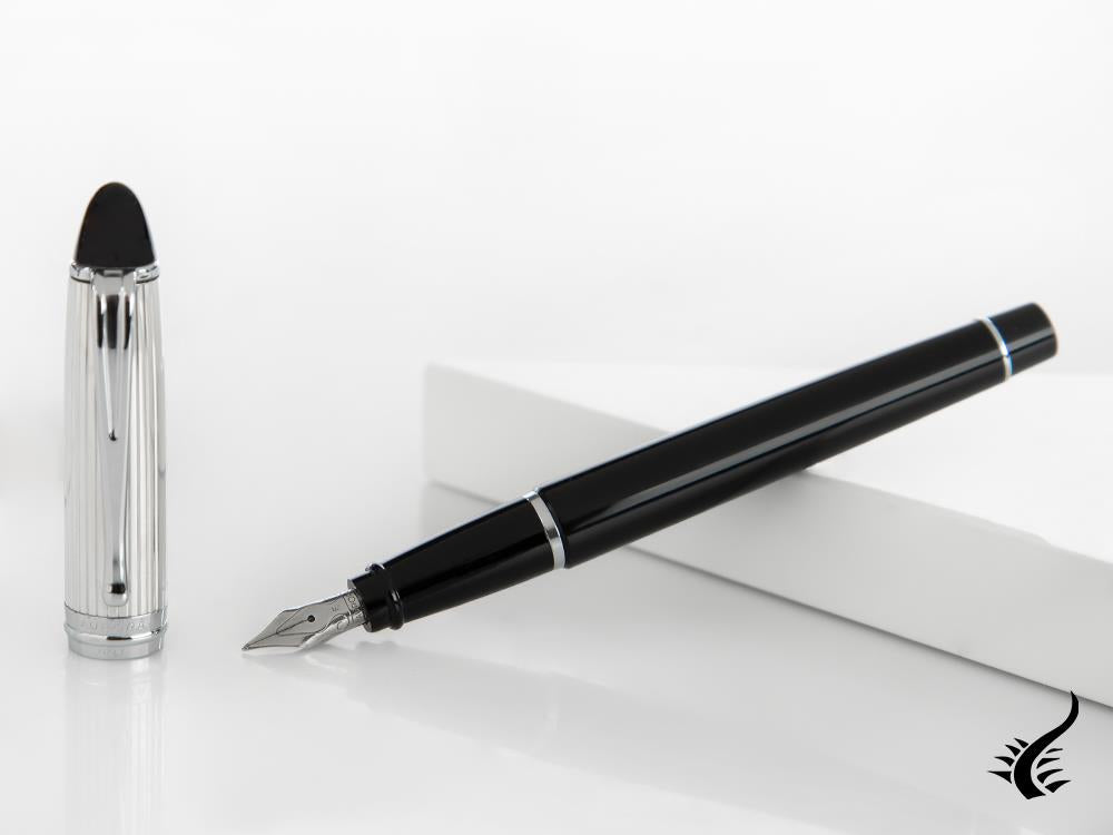 Aurora Ipsilon Fountain Pen - 925 Silver & Resin -B14CN