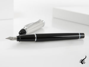 Aurora Ipsilon Fountain Pen - 925 Silver & Resin -B14CN