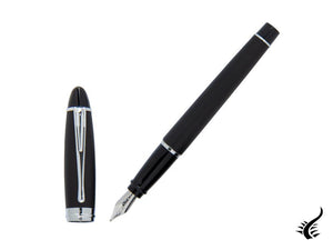 Aurora Ipsilon Fountain Pen, Black Resin, Chrome trim, B10N