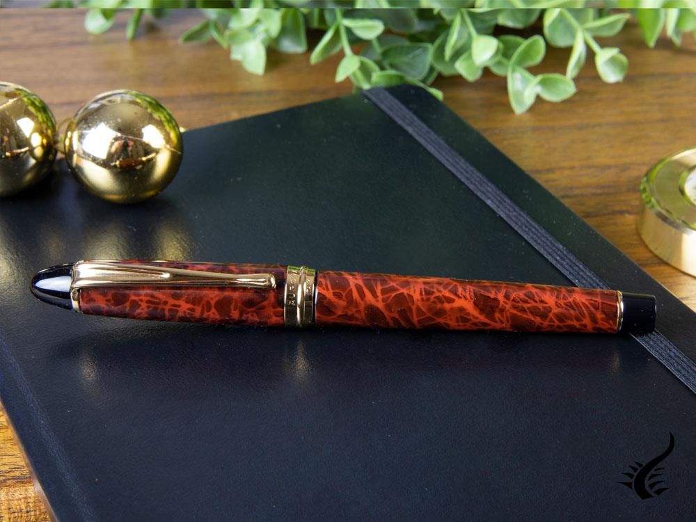 Aurora Ipsilon Fountain Pen, Brown marbled tortoise, Gold trim, B13T