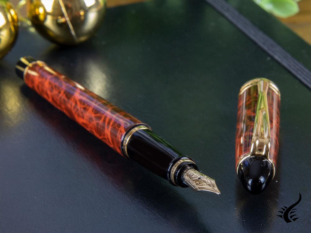 Aurora Ipsilon Fountain Pen, Brown marbled tortoise, Gold trim, B13T