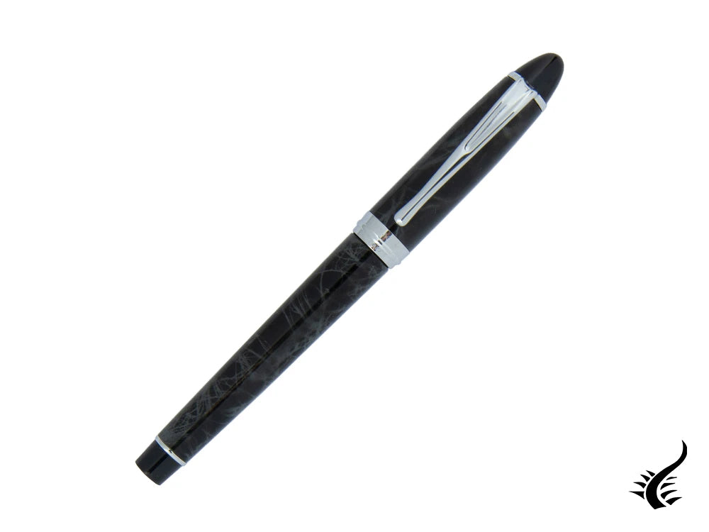 Aurora Ipsilon Fountain Pen, Grey resin, Chrome trim, b13CG