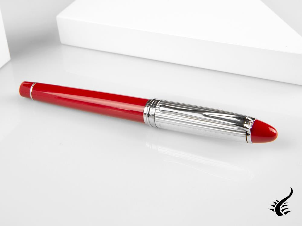 Aurora Ipsilon Fountain Pen, Resin, Red, Sterling Silver .925, B14CR