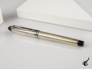 Aurora Ipsilon Fountain Pen, Silver .925, Chrome Trim, b14q