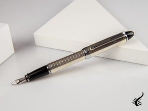 Aurora Ipsilon Fountain Pen, Silver .925, Chrome Trim, b14q