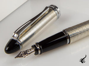 Aurora Ipsilon Fountain Pen, Silver .925, Chrome Trim, b14q