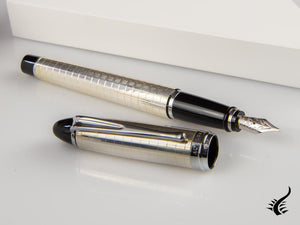 Aurora Ipsilon Fountain Pen, Silver .925, Chrome Trim, b14q