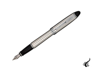 Aurora Ipsilon Fountain Pen, Silver .925, Chrome Trim, b14q