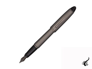 Aurora Ipsilon Full Metal Black Fountain Pen, Ruthenium, B16-RQ