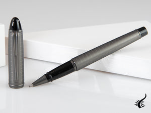 Aurora Ipsilon Full Metal Black Rollerball pen, Ruthenium, B76-RQ