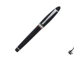 Stylo plume Aurora Ipsilon Italia, résine, noir, argent, B17-N