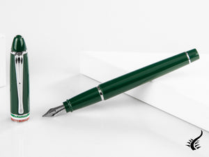 Aurora Ipsilon Italia Fountain Pen, Resin, Green, Chrome Trim, B17-V