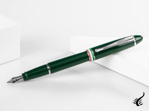 Aurora Ipsilon Italia Fountain Pen, Resin, Green, Chrome Trim, B17-V