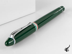 Aurora Ipsilon Italia Fountain Pen, Resin, Green, Chrome Trim, B17-V