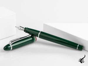 Aurora Ipsilon Italia Fountain Pen, Resin, Green, Chrome Trim, B17-V